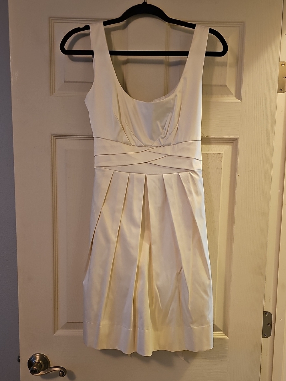 Teeze Me Ivory Pleated Cocktail Dress